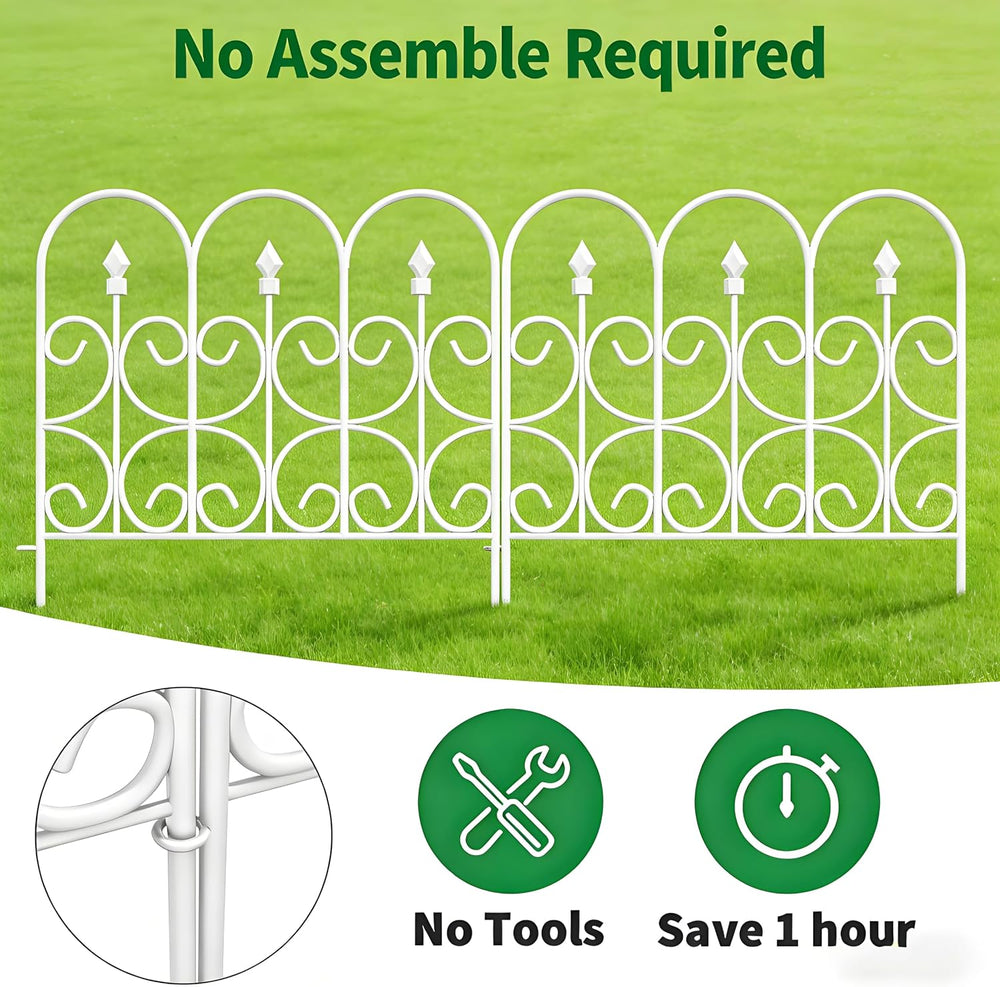 AMAGABELI GARDEN & HOME 5 Panels 32in(H)×10ft(L) Decorative Garden Fences...