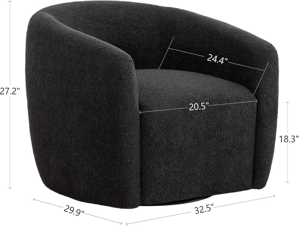 MINCETA Swivel Accent Chair,Modern Barrel Chair 360 Free Swivel Accent Armcha...
