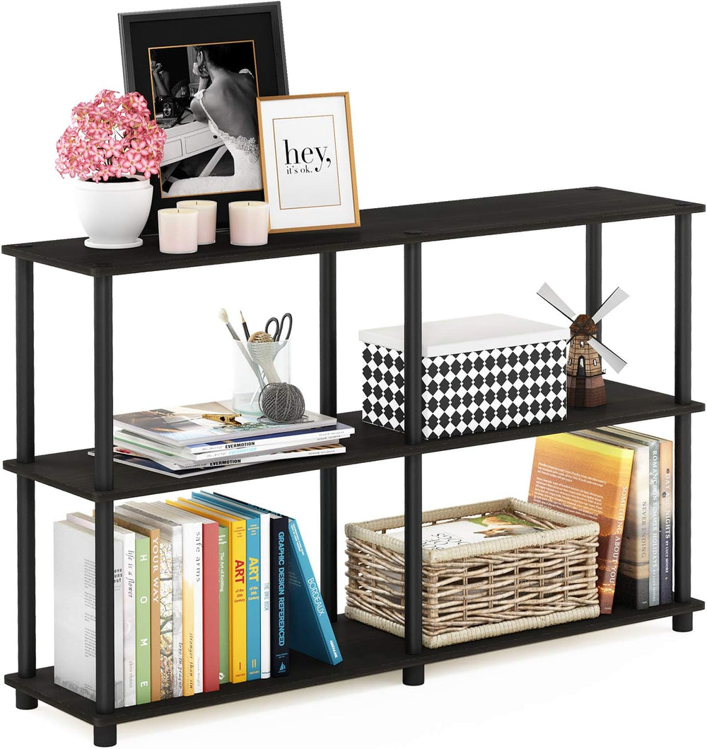 Furinno Turn-N-Tube Toolless Assembly Storage Shelves, 3-Tier 47.4 Inch Book ...