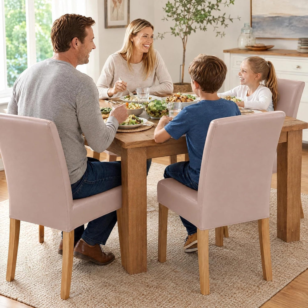 Waterproof PU Parsons Dining Chair Covers, Set of 4