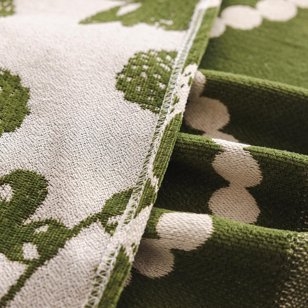 DREAMINGO Green Floral Armchair Cover Farmhouse Botanical Jacquard Recliner C...