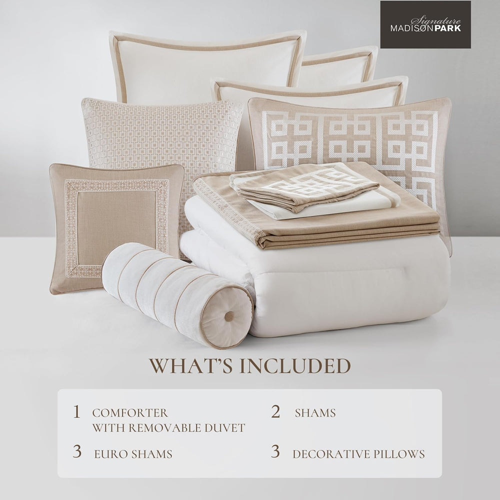 Madison Park Signature Oversized King Comforter Set, Luxury Hotel Style Beddi...