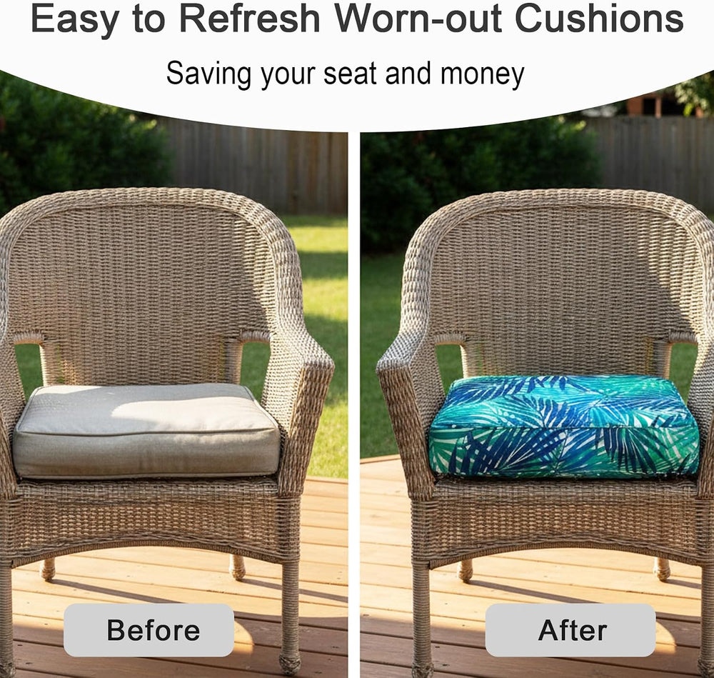 NettyPro Patio Chair Seat Cushion Covers Set 4, Waterproof Outdoor Furniture ...