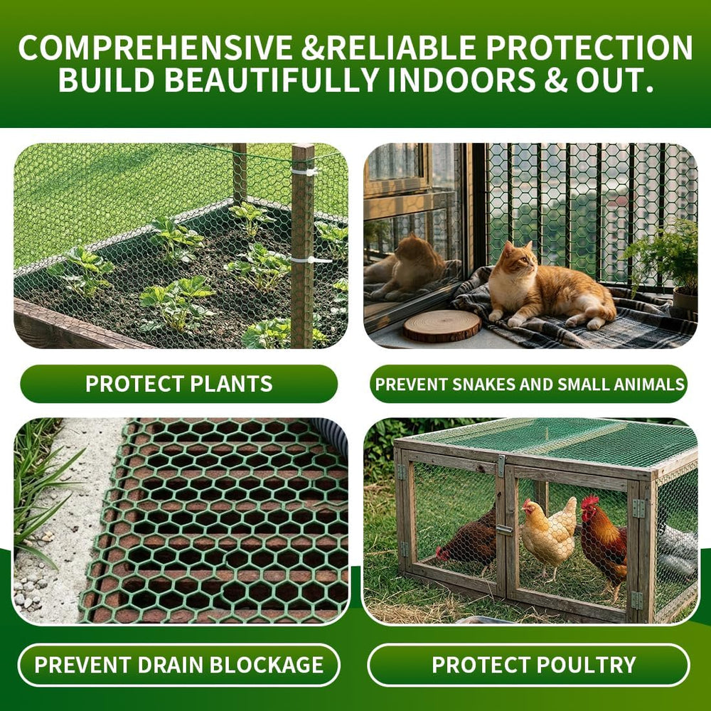 Green Plastic Chicken Wire 16in X 33ft,Garden Netting Fencing