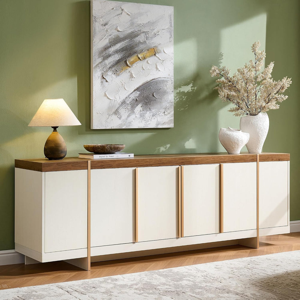 OKD Modern 70" Media Console TV Stand for 80" TVs,Large Concealed S...