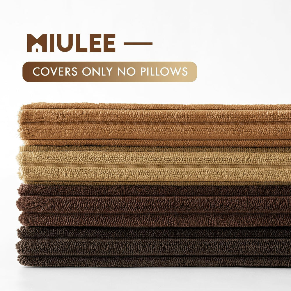 MIULEE Fall Corduroy Decorative Throw Pillow Covers Camel Brown 18x18
