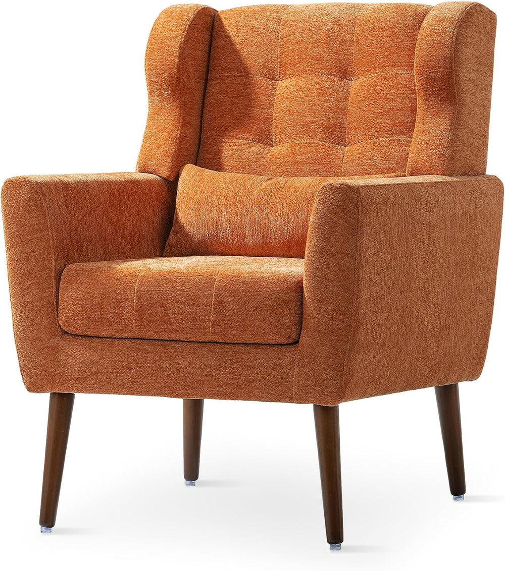 cinkehome Accent Arm Chairs for Living Room, Chenille Upholstered Mordern Arm...