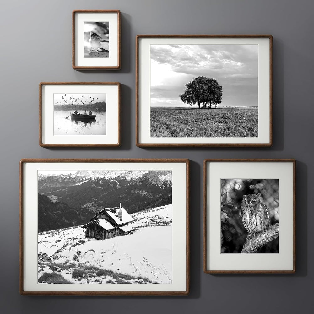 11x14 Picture Frame, Natural Solid Walnut Wood Photo Frame, Rounded Corner
