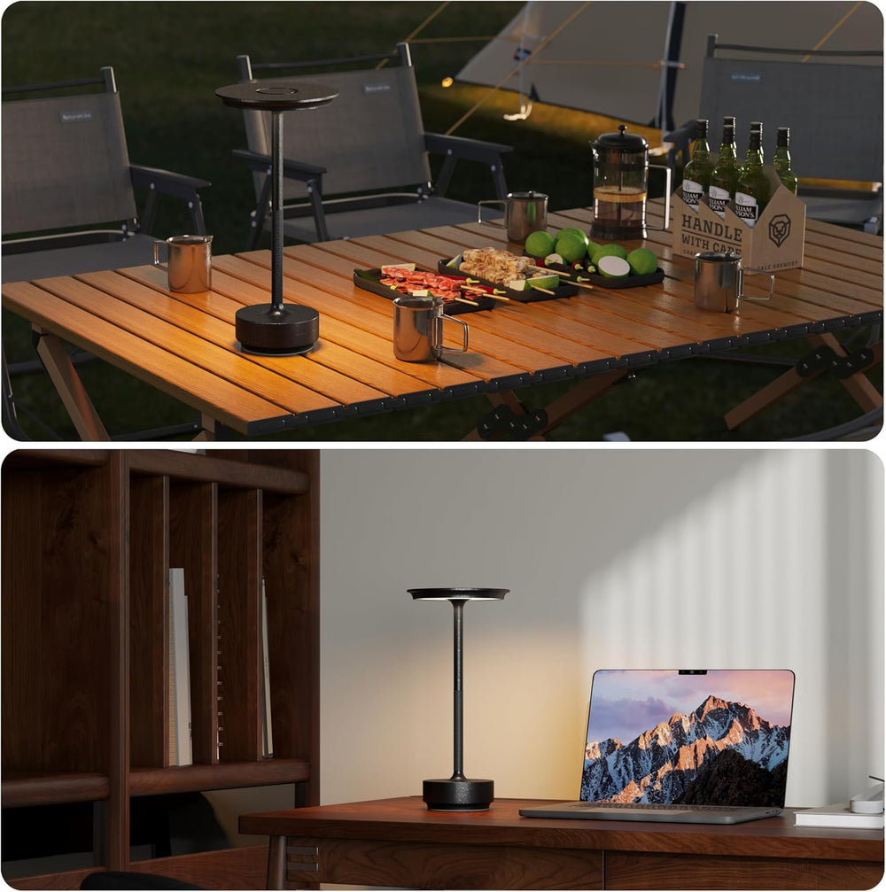 TBBGA 2 Pack Rechargeable Table Lamps Cordless, 5000mAh Outdoor Table Light