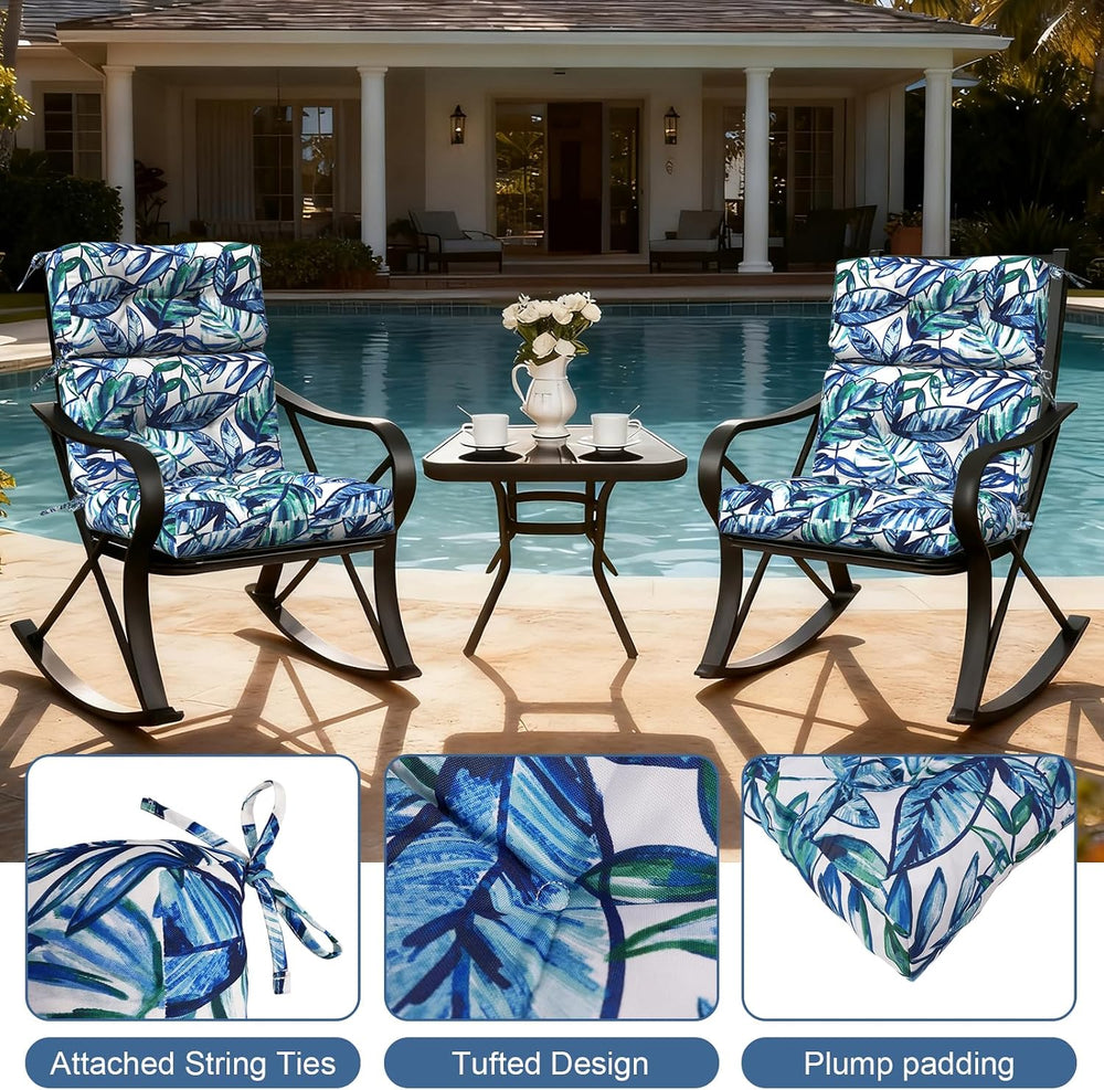 LVTXIII Outdoor Tufted High Back Cushions, 22" W x 20" D Fluffy Sea...