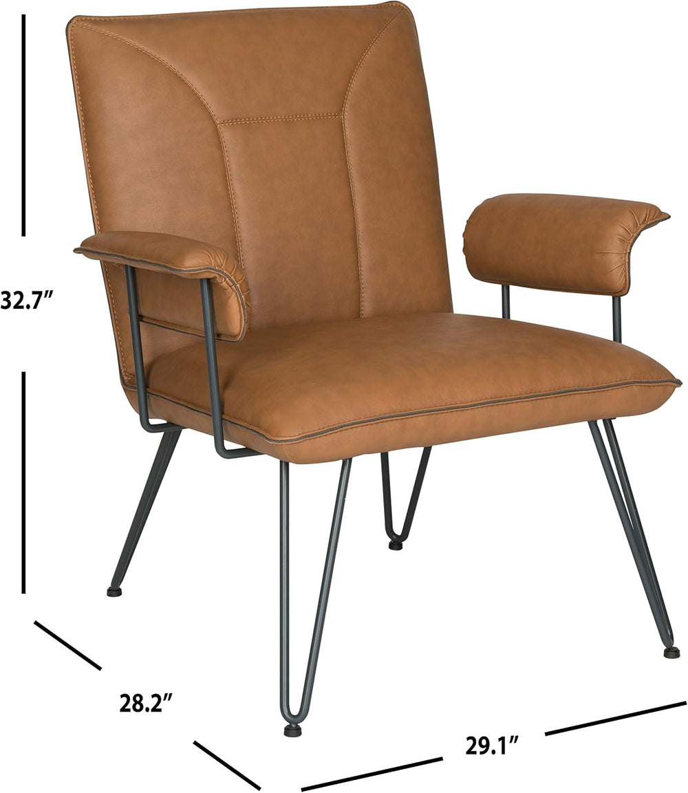 SAFAVIEH Home Collection Johannes Antique Brown Arm Chair