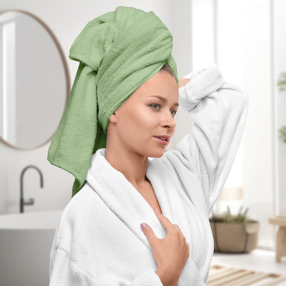 Avalon Towels Sage Green Bath Towel Set, 8 Piece, 600 GSM Ring Spun Cotton