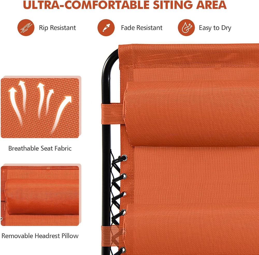 Tangkula Zero Gravity Chair, Folding Patio Lounge Chair Adjustable Outdoor Re...