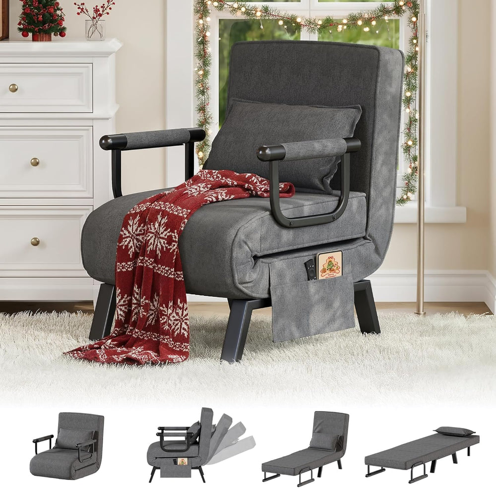TYBOATLE Sleep Chair Set of 2, Sleeper Chair (Dark Grey)
