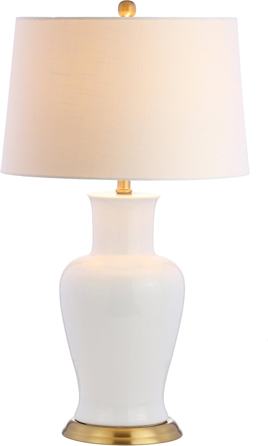 JONATHAN Y Julian Classic Ceramic Urn Metal LED Table Lamp 29", White/Gold