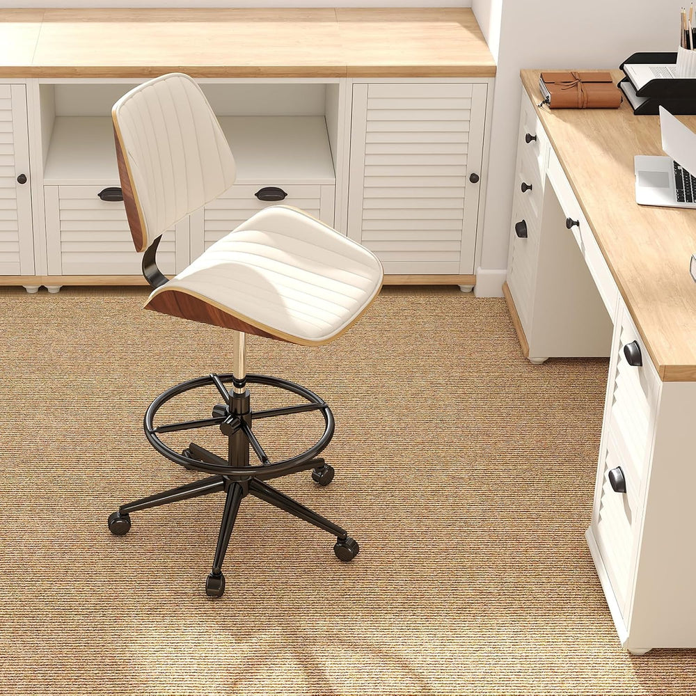 Drafting Chair for Standing Desk, Armless Tall Office Chair with Bentwood Bac...