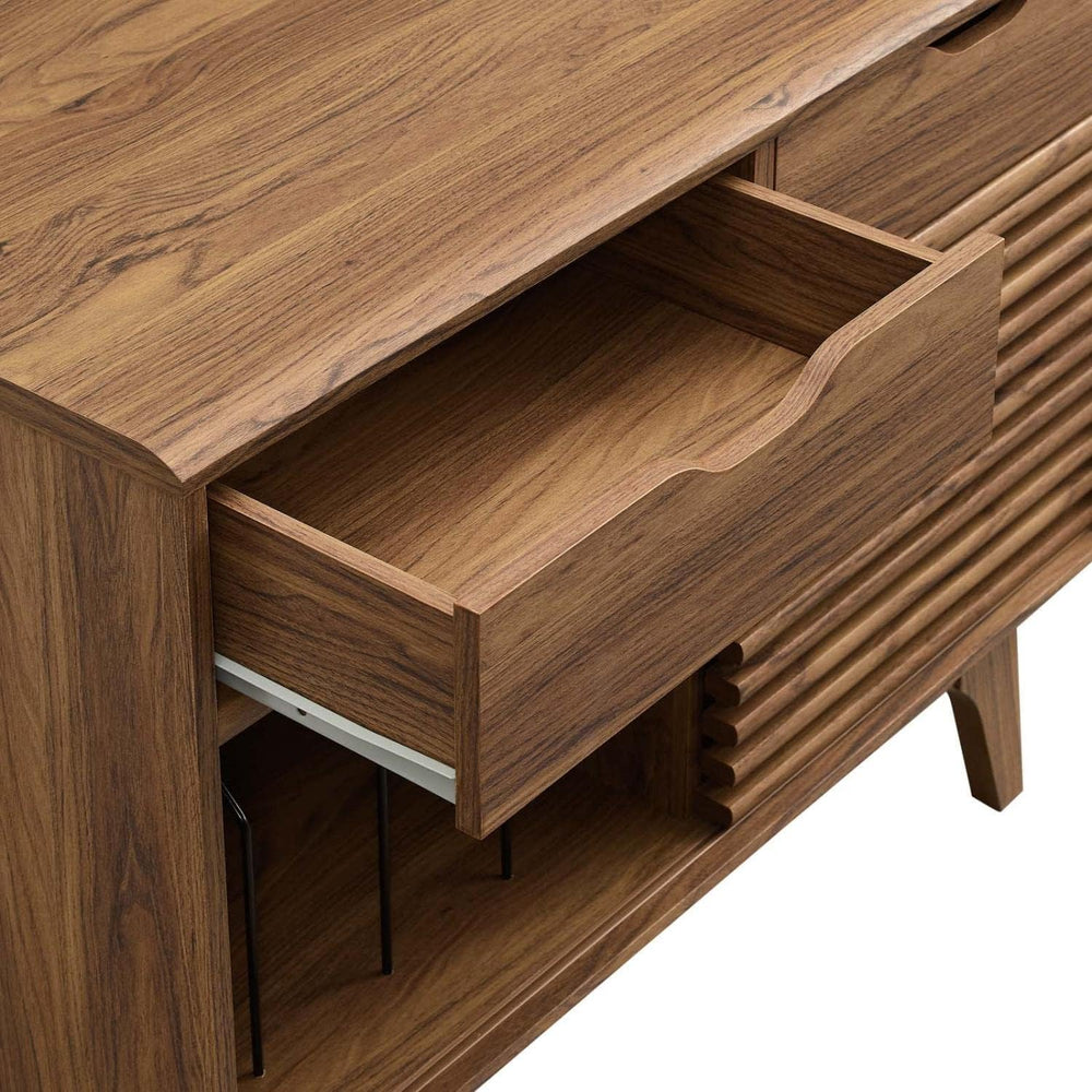 Modway Render Mid-Century Modern Vinyl Record Storage Display Cabinet, 37 Inc...