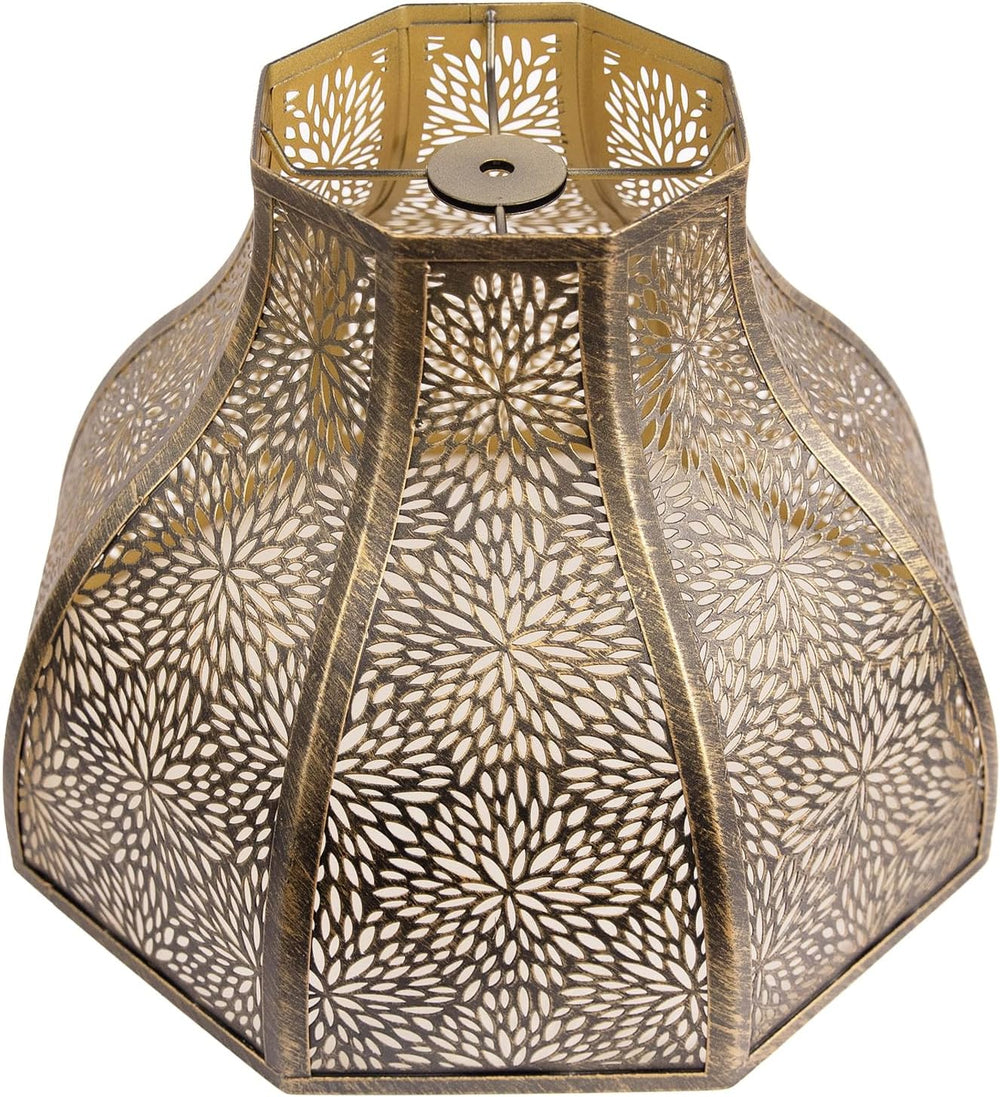 Exquisite Eight-Petal Lotus Metal Cover with Etched Chrysanthemum Pattern