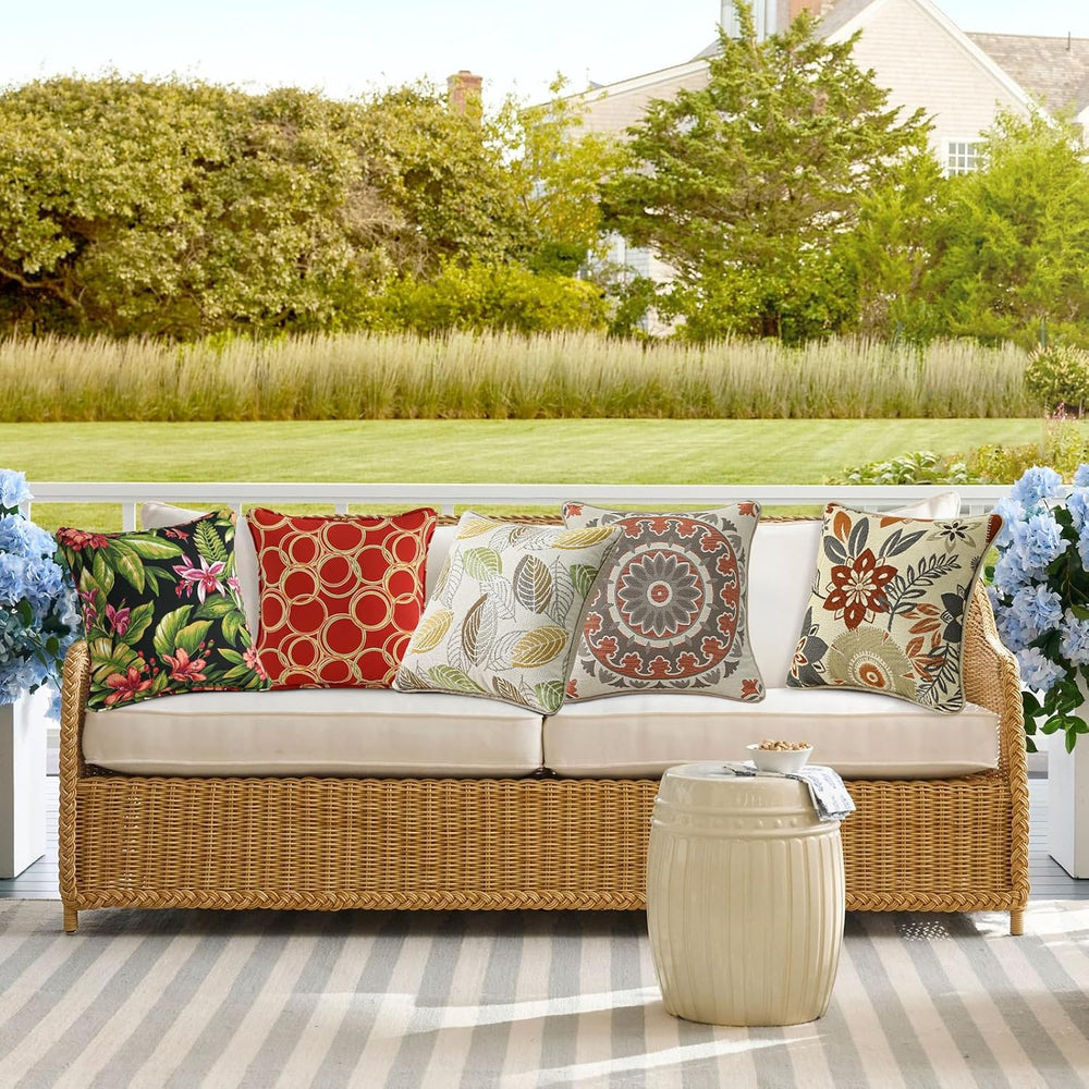 Outdoor Decorative Pillows Pack of 4, 16" x 16" Outdoor Pillow Set ...