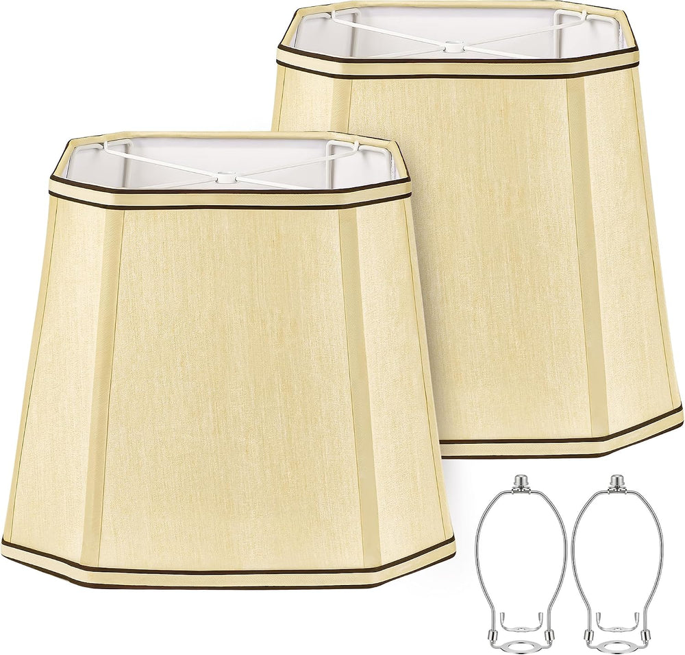 Gold Rectangle Lamp Shades Set of 2 for Table Lamp,10" x 13"x 10"