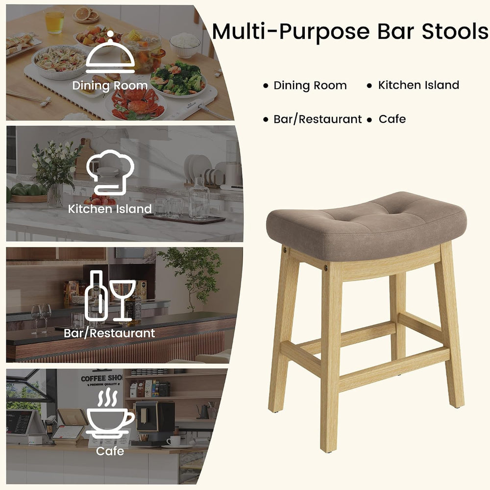 Bar Stools Set of 2, Counter Height Bar Stool for Kitchen Island with Comfort...
