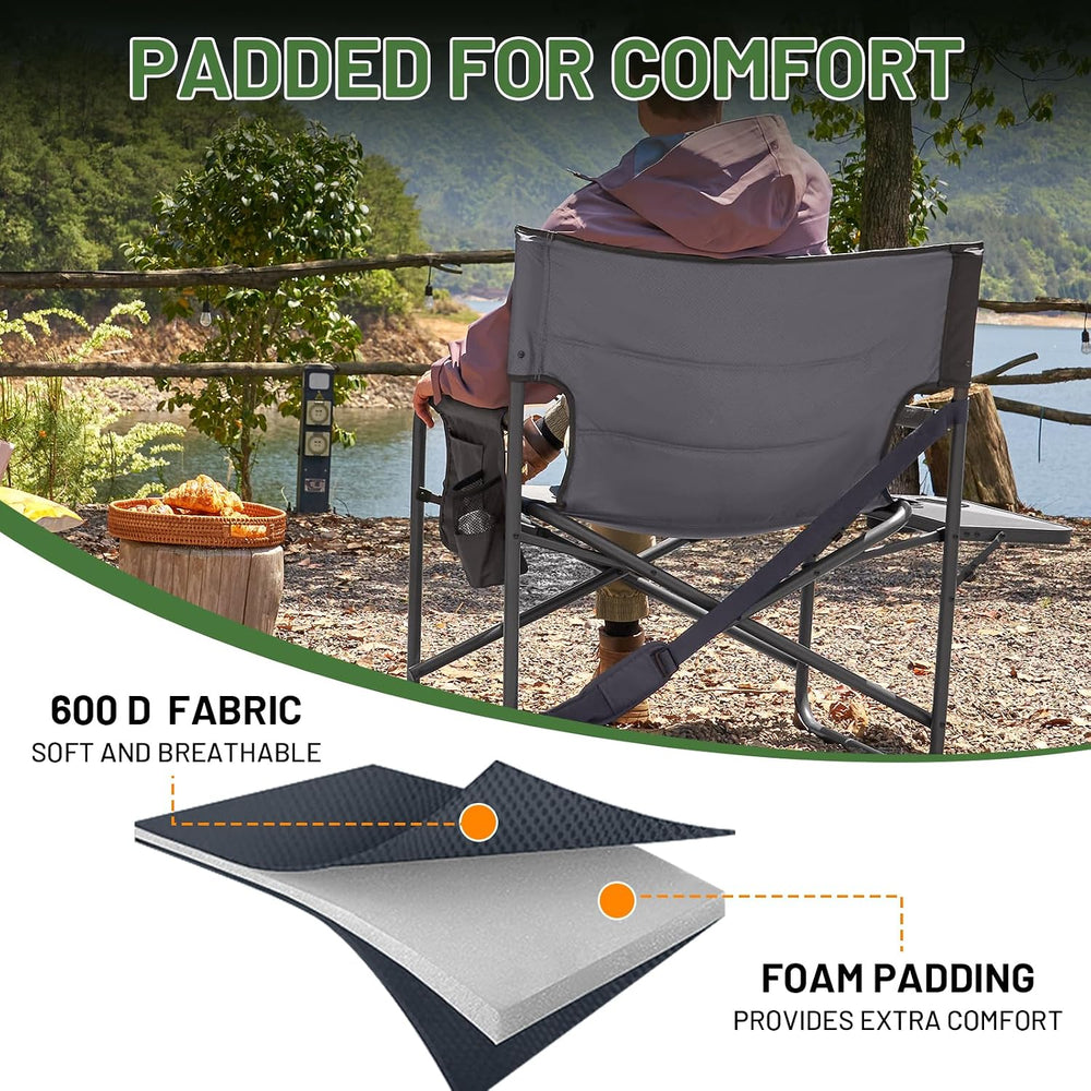 Timber Ridge XXL Director’s Chair – Heavy Duty Folding Camping Chair for Adul...