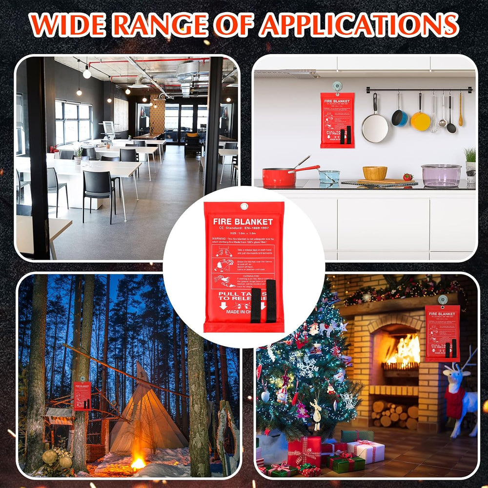 Macarrie 30 Pack 39” x 39” Fire Blanket Emergency for Home Kitchen, Red