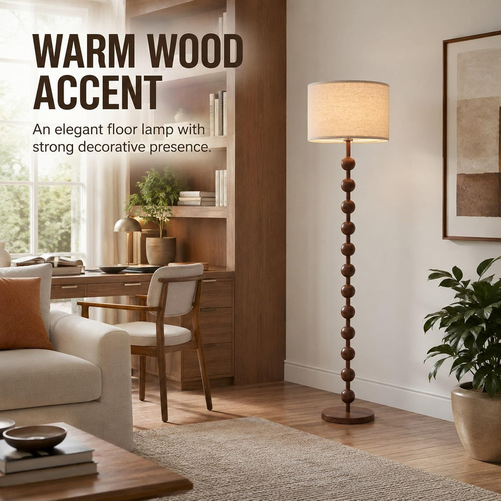 Fetason 63" Modern Farmhouse Remote Control Dimmable Floor Lamp