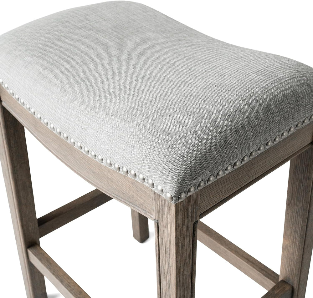 Maven Lane Adrien Backless Counter Stool, Grey, 26"