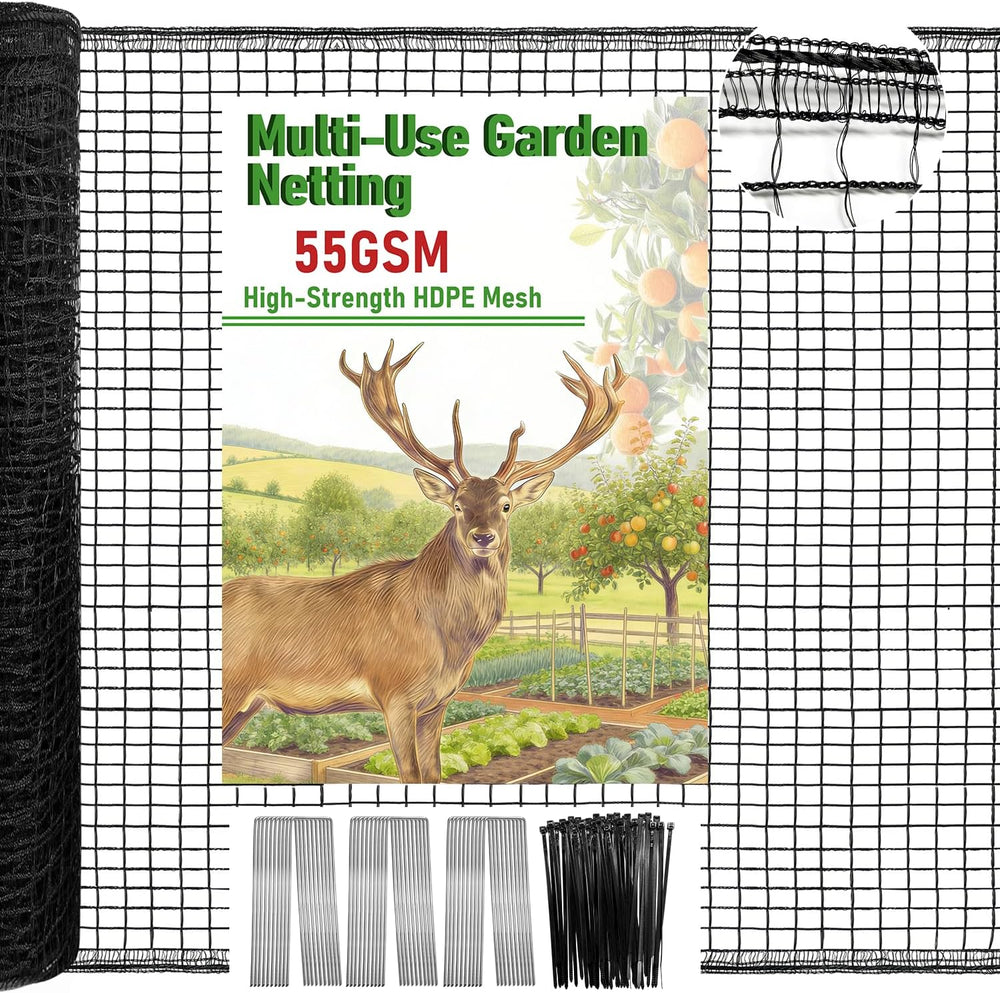 4 x 100ft Deer Fence Netting, Heavy Duty Deer Netting, 55GSM Deer Fence for G...