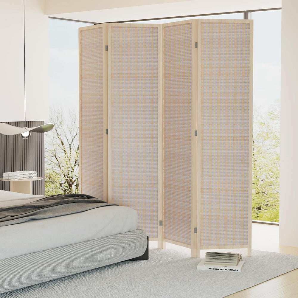 Room Divider Privacy Screen Folding 4 Panel 72 Inches High Portable Room Sepe...