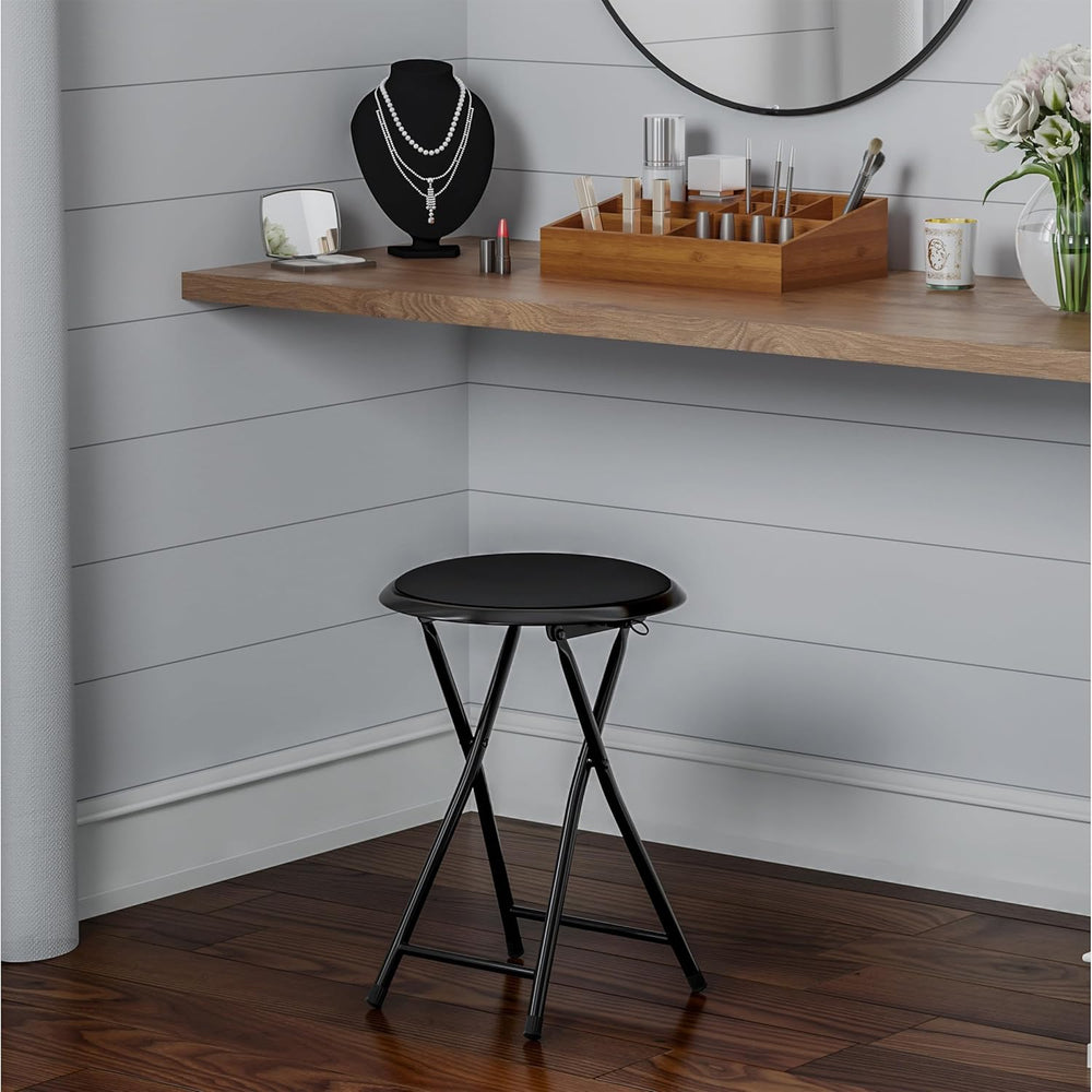 Folding Stool - Portable Backless 18-Inch Stool with 225lb Capacity, Single