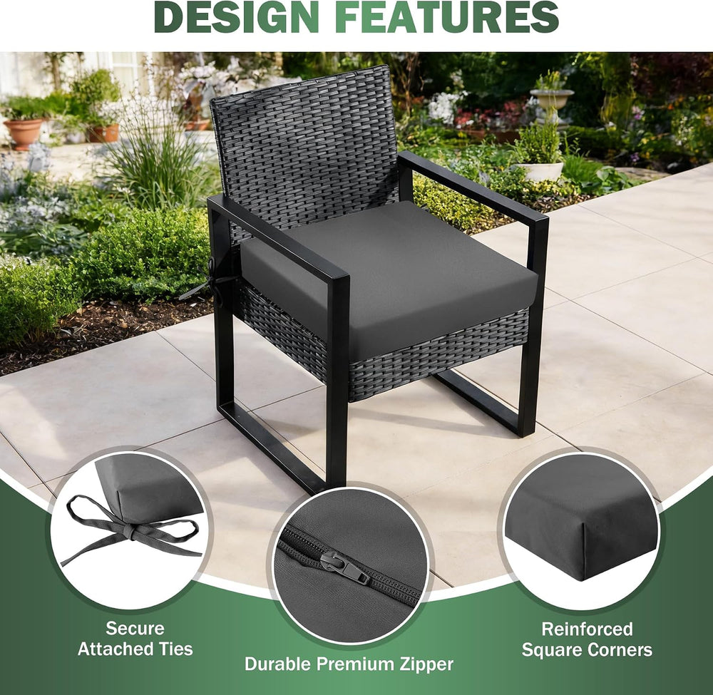 Outdoor Chair Cushions Set of 2, 22x22x3 Inch Waterproof & Fade Resistant...
