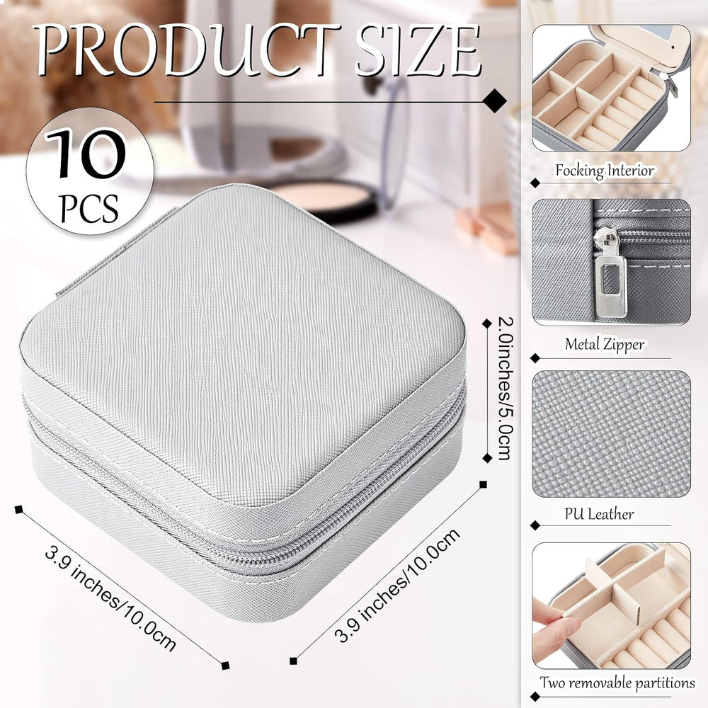 Bucherry 10 Pcs Mini Travel Jewelry Case with Mirror