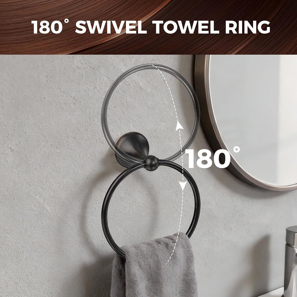 Bathroom Towel Bar Accessories Set，Oil Rubbed Bronze Bathroom Hardware Set, I...