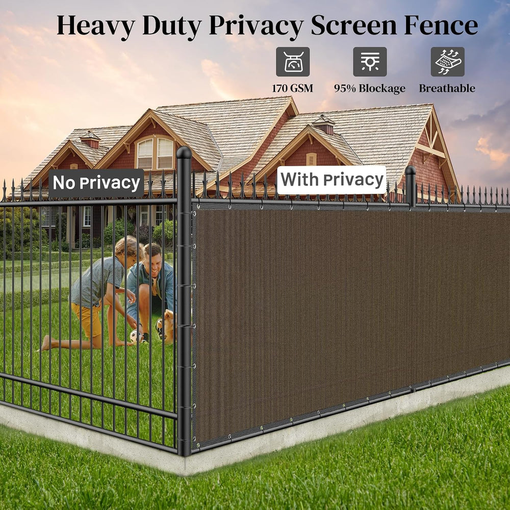 Winpull Privacy Fence Screen 6' x 50', Heavy Duty 170GSM HDPE Mesh, 9...