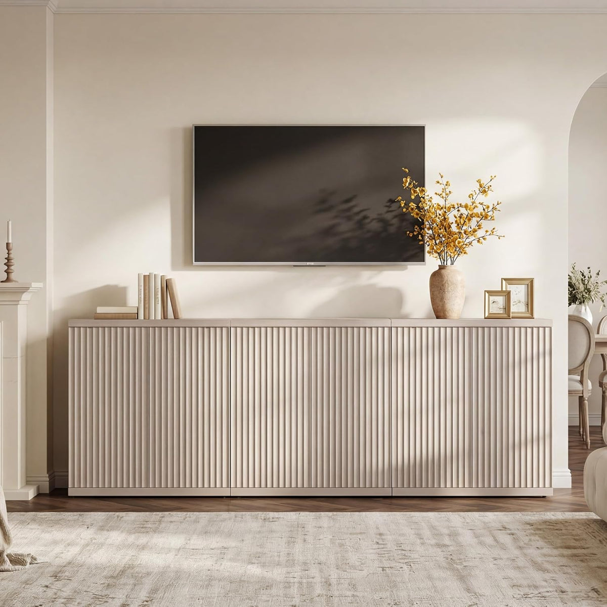 SICOTAS Buffet Cabinet with Storage Sideboard Cabinet with Doors & Shelves