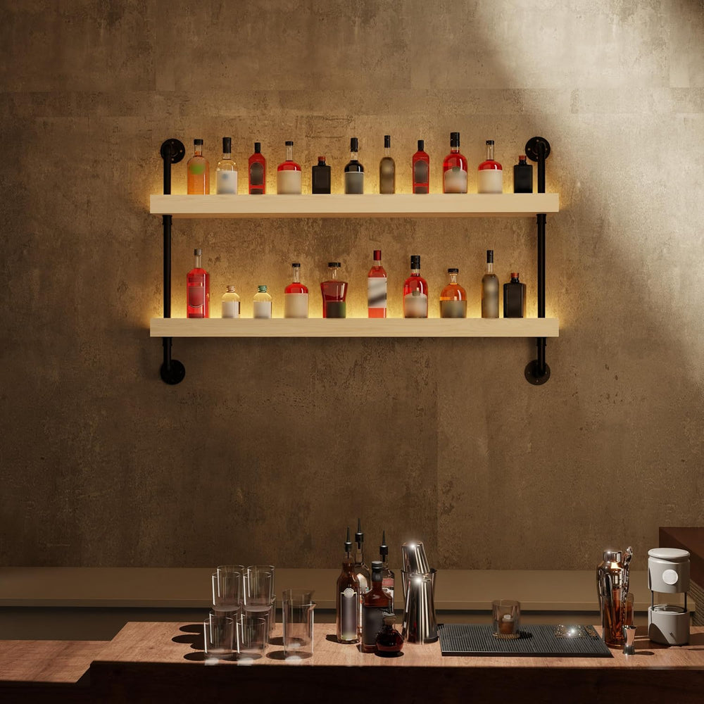 Bar Shelves, Wall Mounted Wine Rack, White, 48 Inch