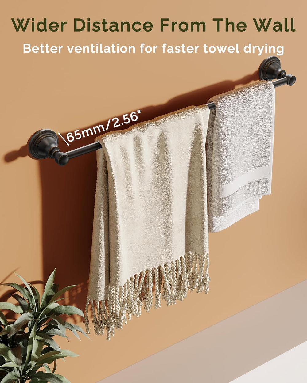 24" Towel Bar Wall Mounted, Oil Rubbed Bronze Towel Rack
