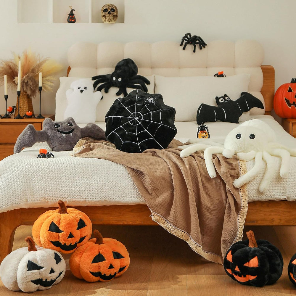 YRXRUS Halloween Spider Pillows, Cute Spider Shaped Throw Pillow for Happy Ha...
