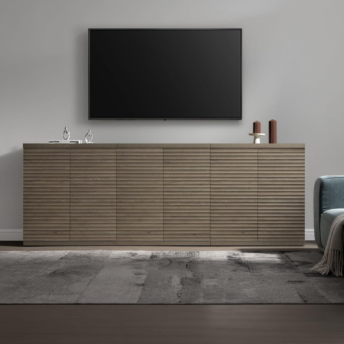 SICOTAS Buffet Cabinet with Storage Sideboard Cabinet with Doors & Shelves