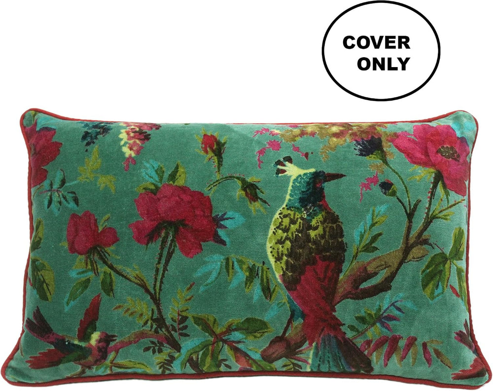 Velvet Floral Flower Bird Throw Pillow Sofa Cushion Cover Case Couch Colorful...