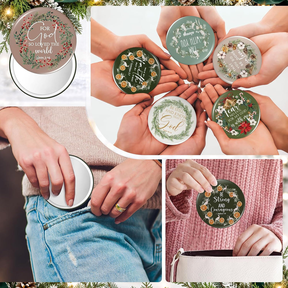 Thyle 72 Sets Christmas Christian Gifts Bulk Bible Verse Compact Mirrors