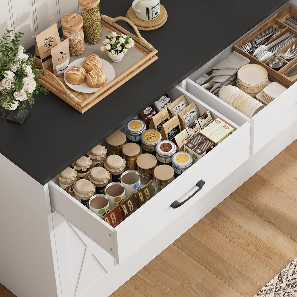 HOSTACK 71" W Kitchen Buffet Cabinet with Storage, Large Coffee Bar Cabinet