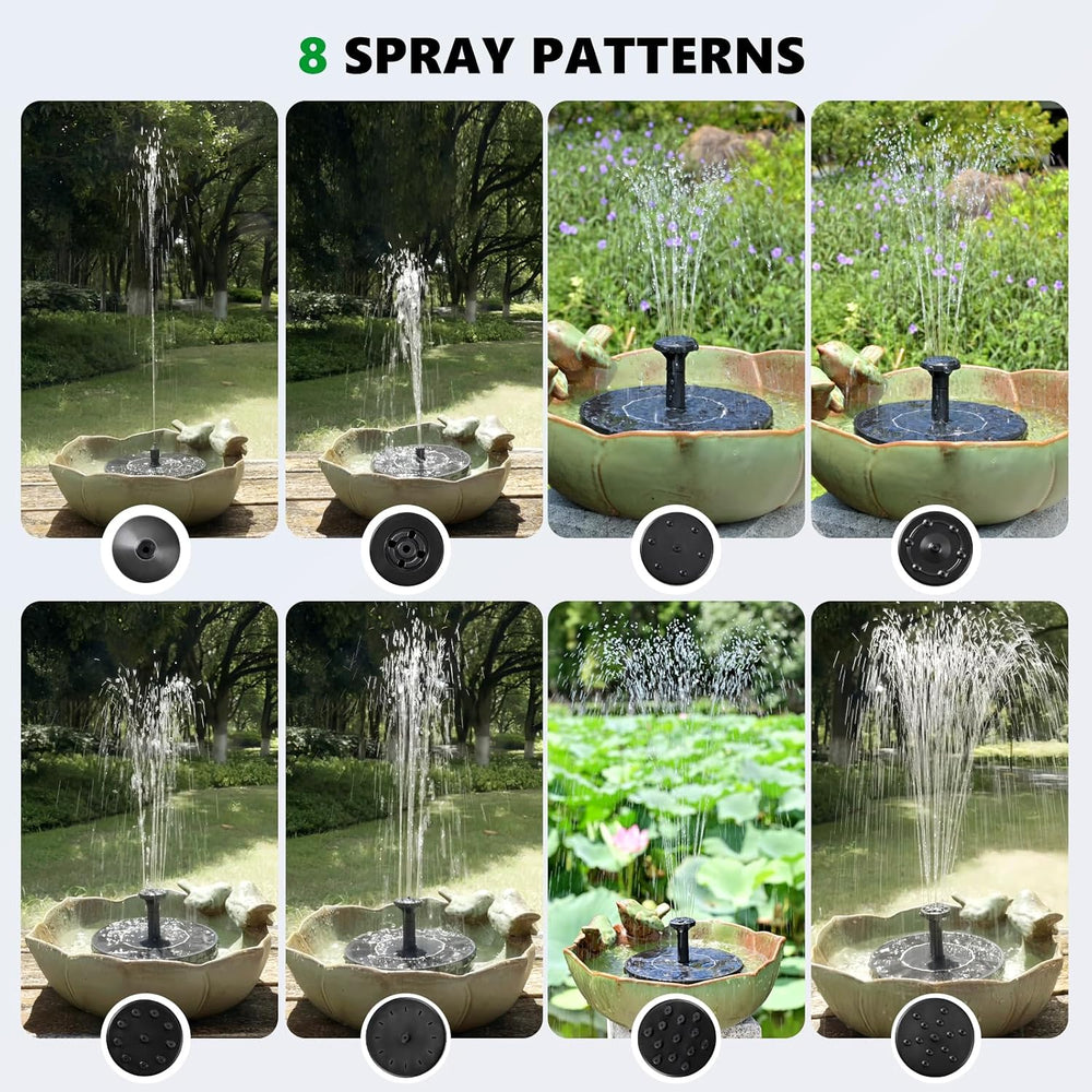 Solar Powered Ceramic Bird Bath for Outdoors, 10.1" Hummingbird Solar Fo...