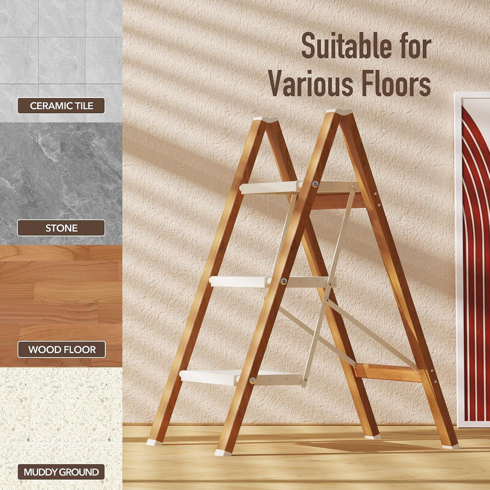 Mayi Plus 3 Step Stool Foldable, Aluminum, Lightweight Step Ladder
