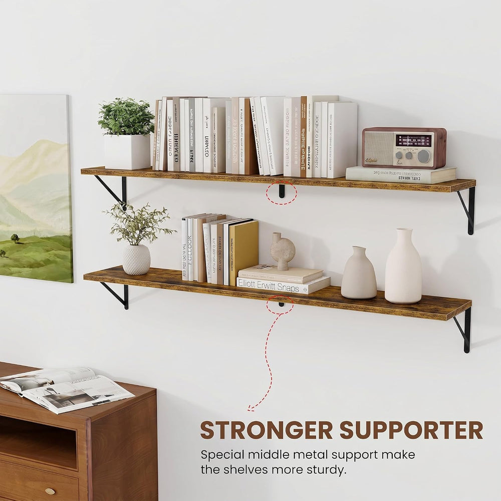Vivelove Deep Floating Shelves for Wall, 48W x 8D Wood Wall Shelves Set of 2,...