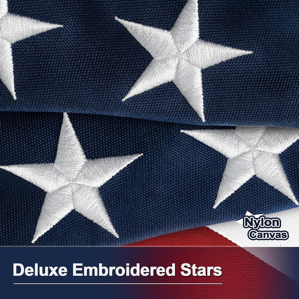 Nylon Canvas American Flag 4x6 FT 600D Luxury TearProof Series for Outside, S...