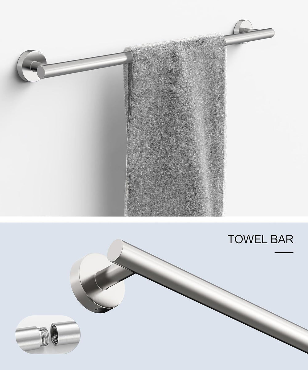 Brushed Nickel Bathroom Hardware Accessories Set 5 Pcs