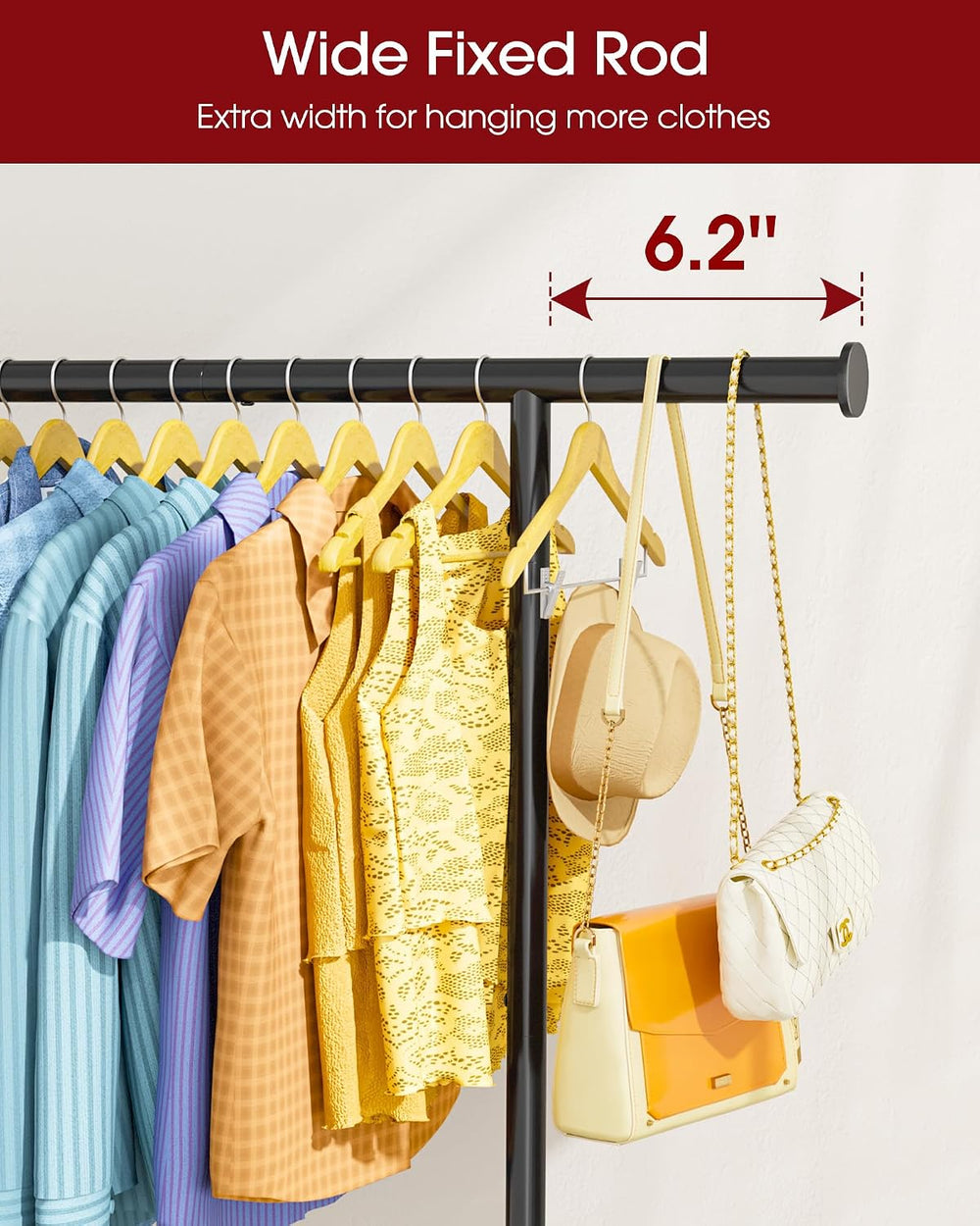 Sakugi Clothes Rack - Large-Capacity Clothing Racks for Hanging Clothes with ...